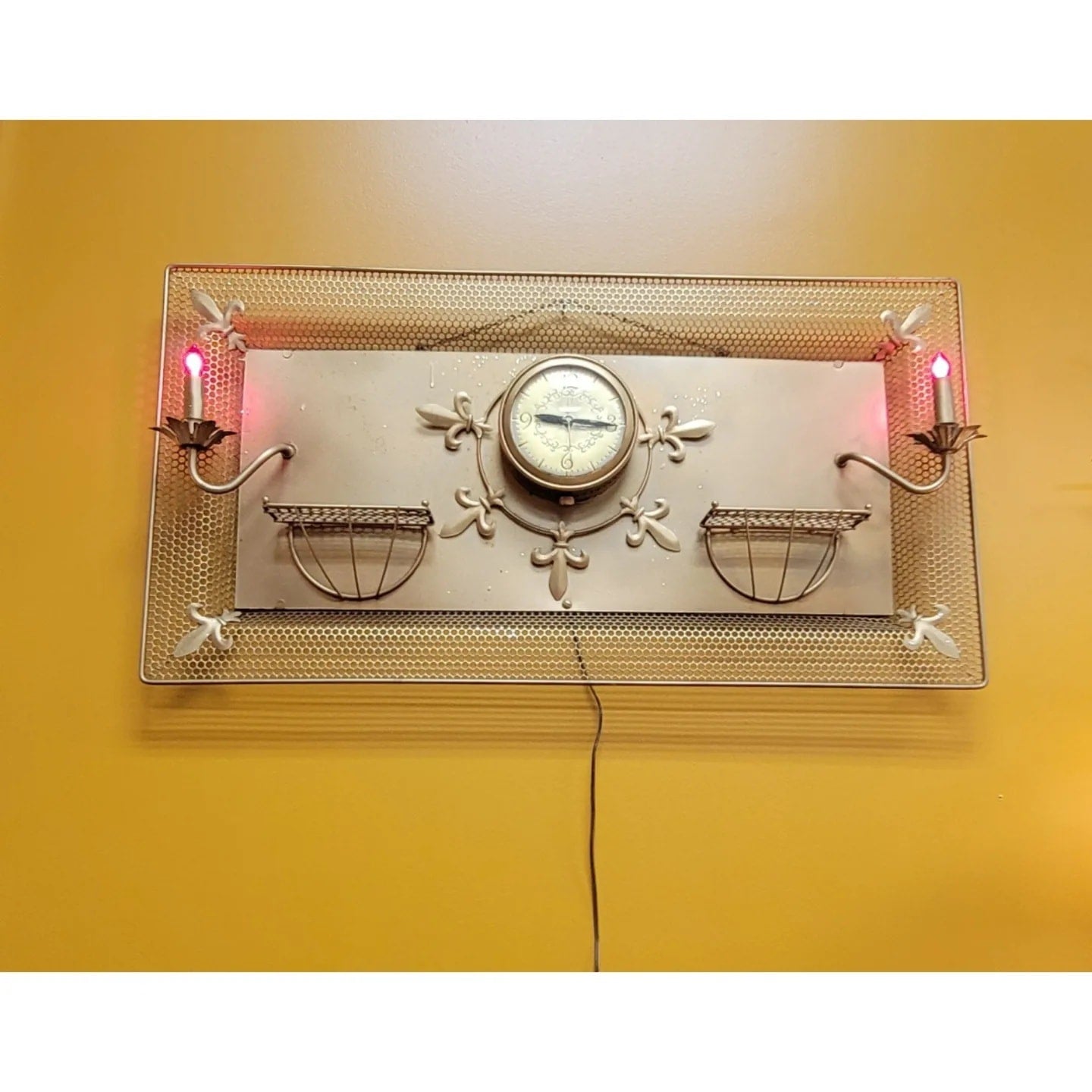Mid-Century Retro Wall Clock Sconce