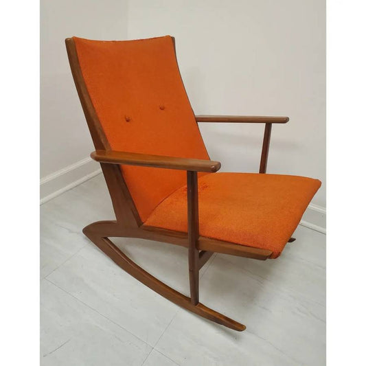Mid-Century Modern Holger Georg Jensen Teak Boomerang Rocking Chair