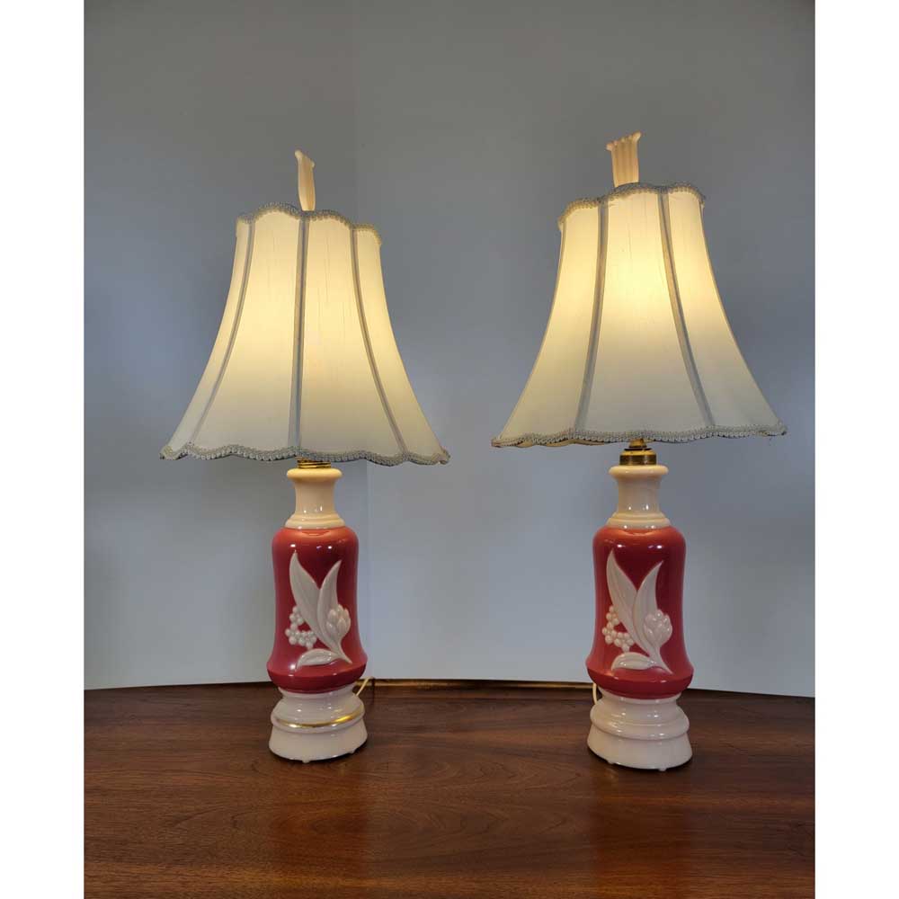 Pair of Vintage 1950's Aladdin G-48 Boudoir Lamps