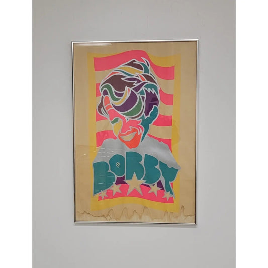 Framed 1968 Robert Kennedy Psychedelic Campaign Silkscreen Print Poster