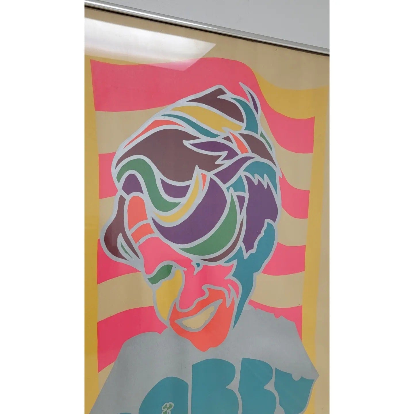 Framed 1968 Robert Kennedy Psychedelic Campaign Silkscreen Print Poster