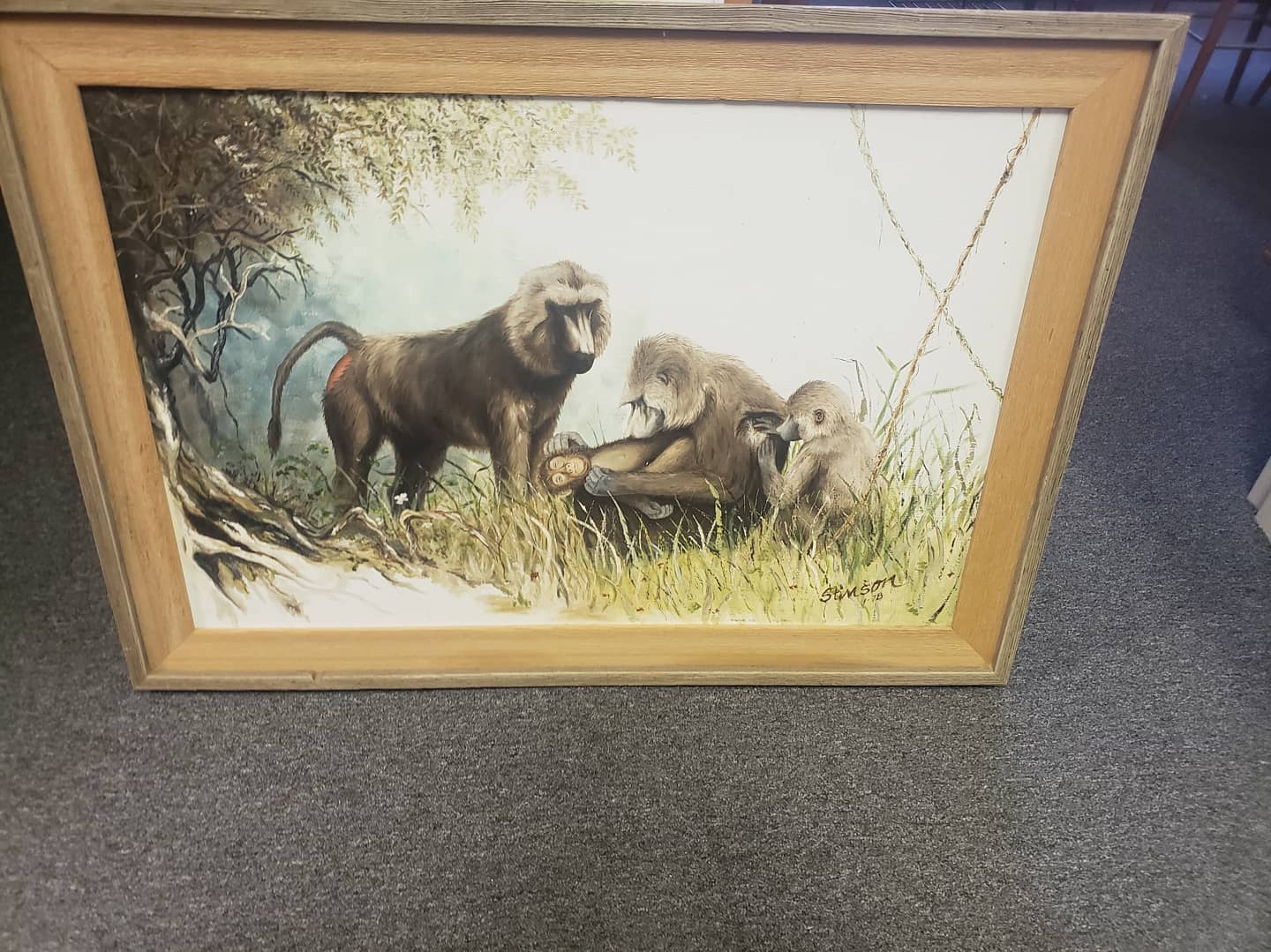 Vintage Signed "Stimson 1 - 78"  Animal Oil Painting