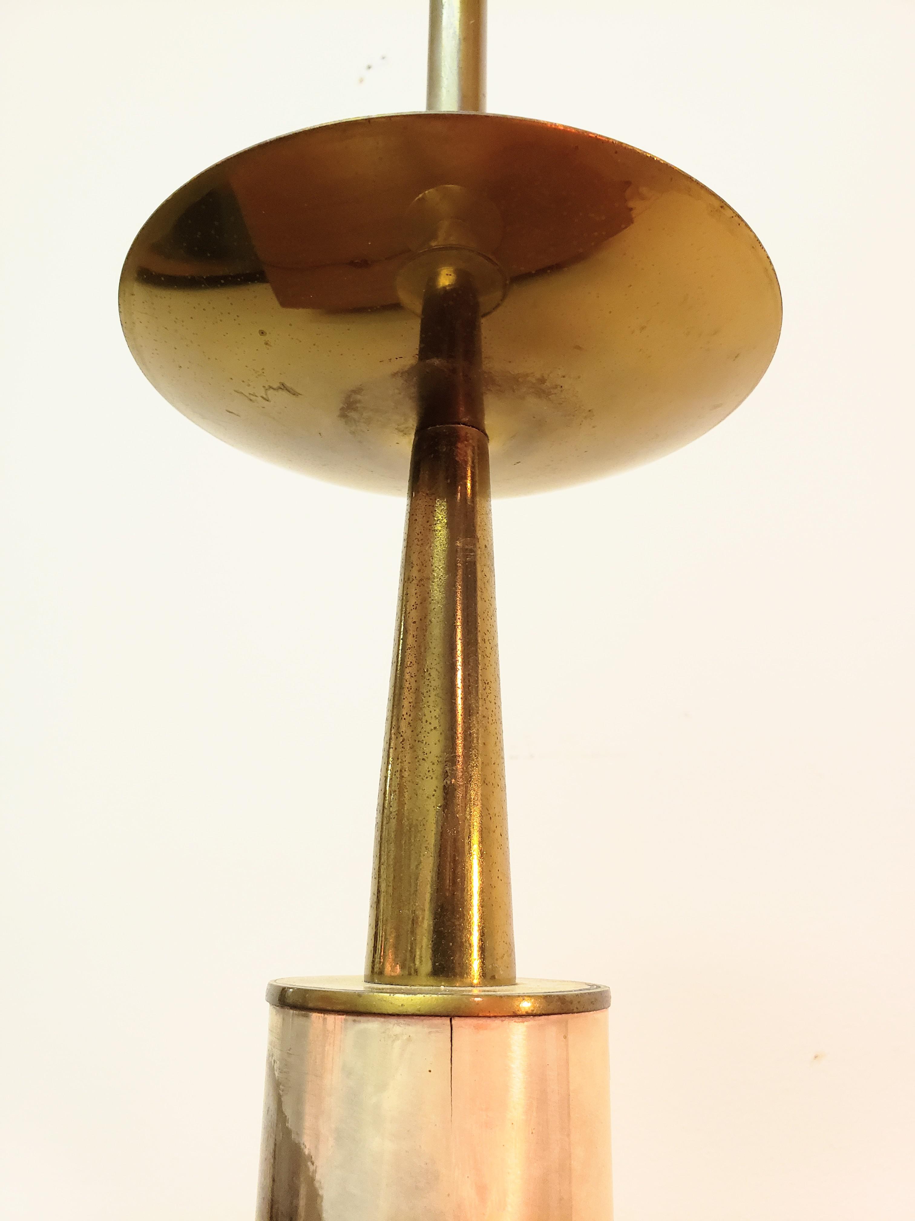 Vintage Hollywood Regency Mid Century Crystal & Brass Table Lamp