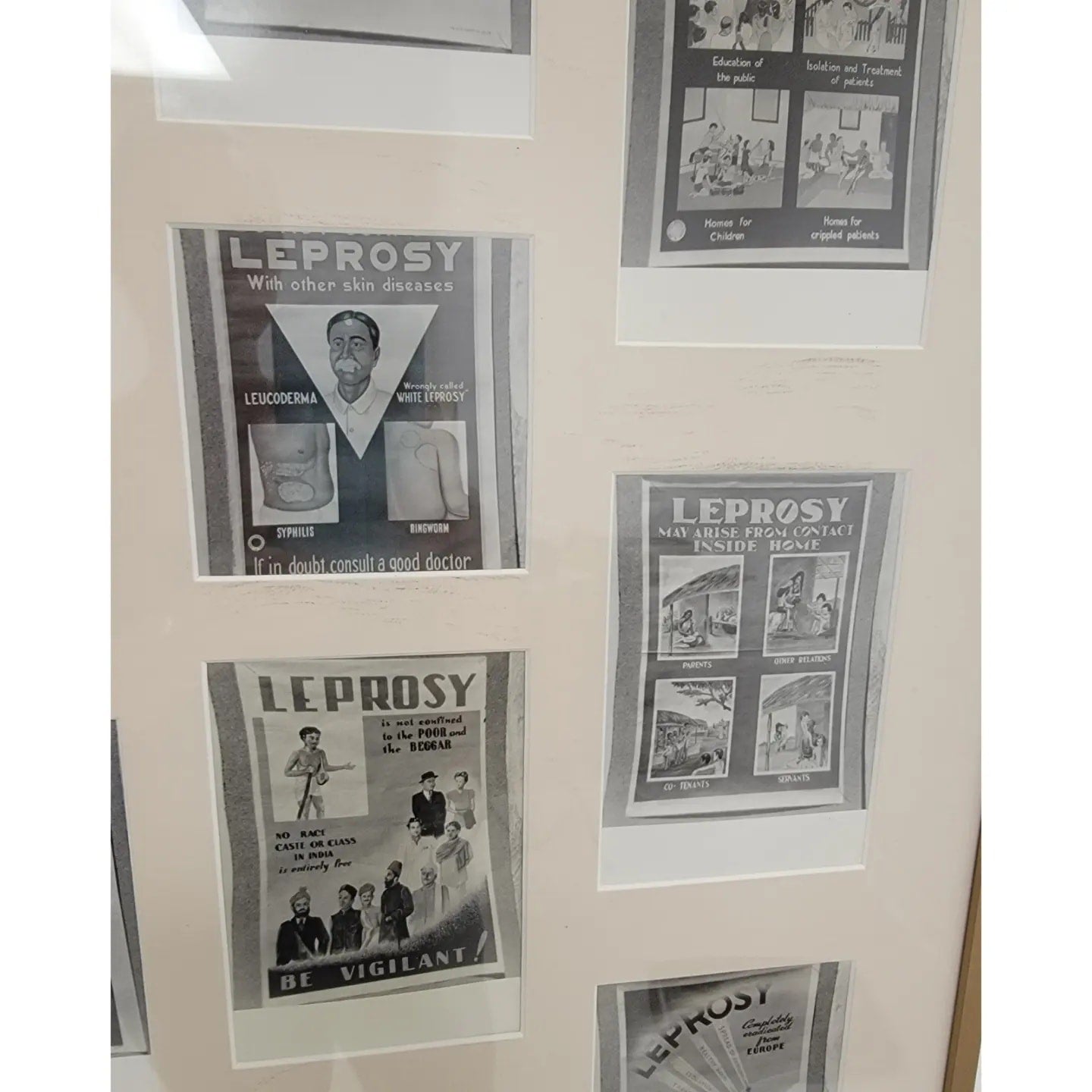 Framed Vintage Leprosy Information Medical Wall Decor