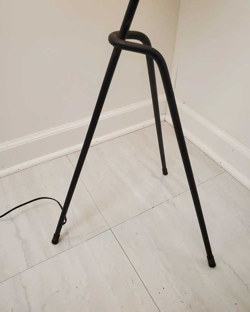 Mid-Century Black Iron Greta Grossman-Style Grasshopper Floor Lamp