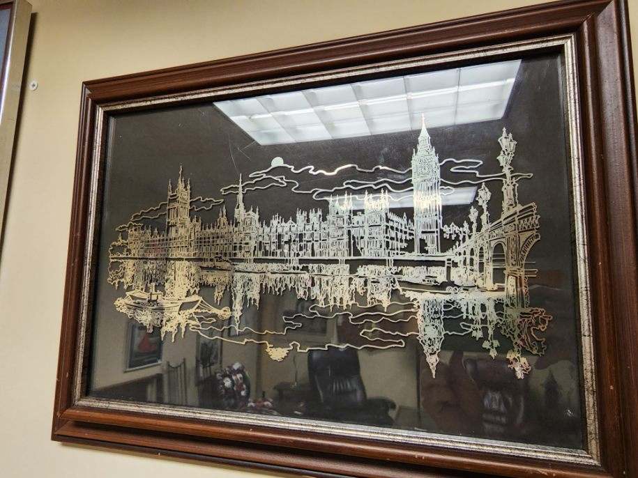 Sterling Silver Silhouette "London" Wall Art by William Ressler, 1977