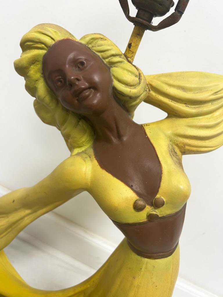 Vintage Mid-Century Signed Emil Bertollozi Figural Lady Lamp