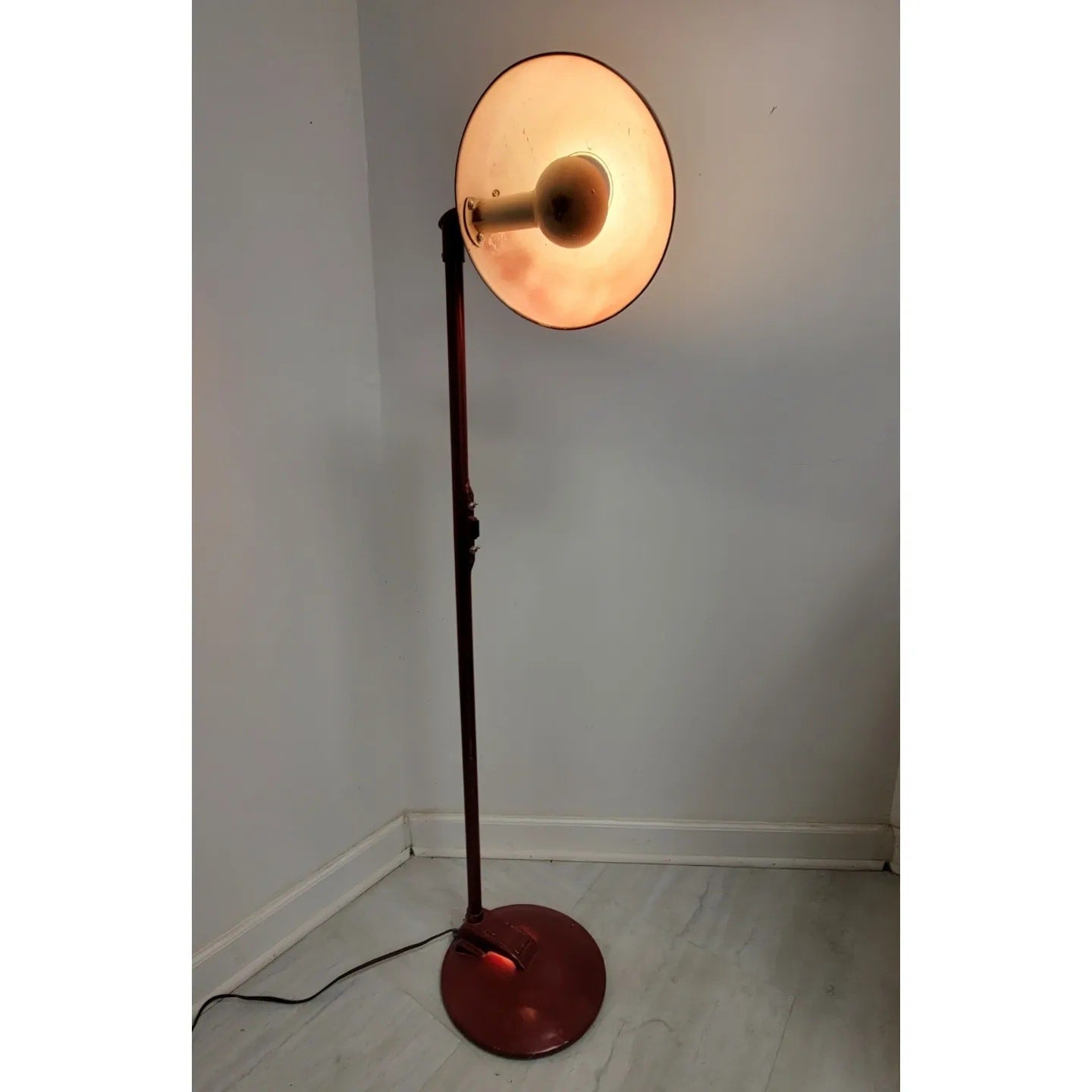 Vintage Art Deco Industrial Metal Medical Floor Lamp