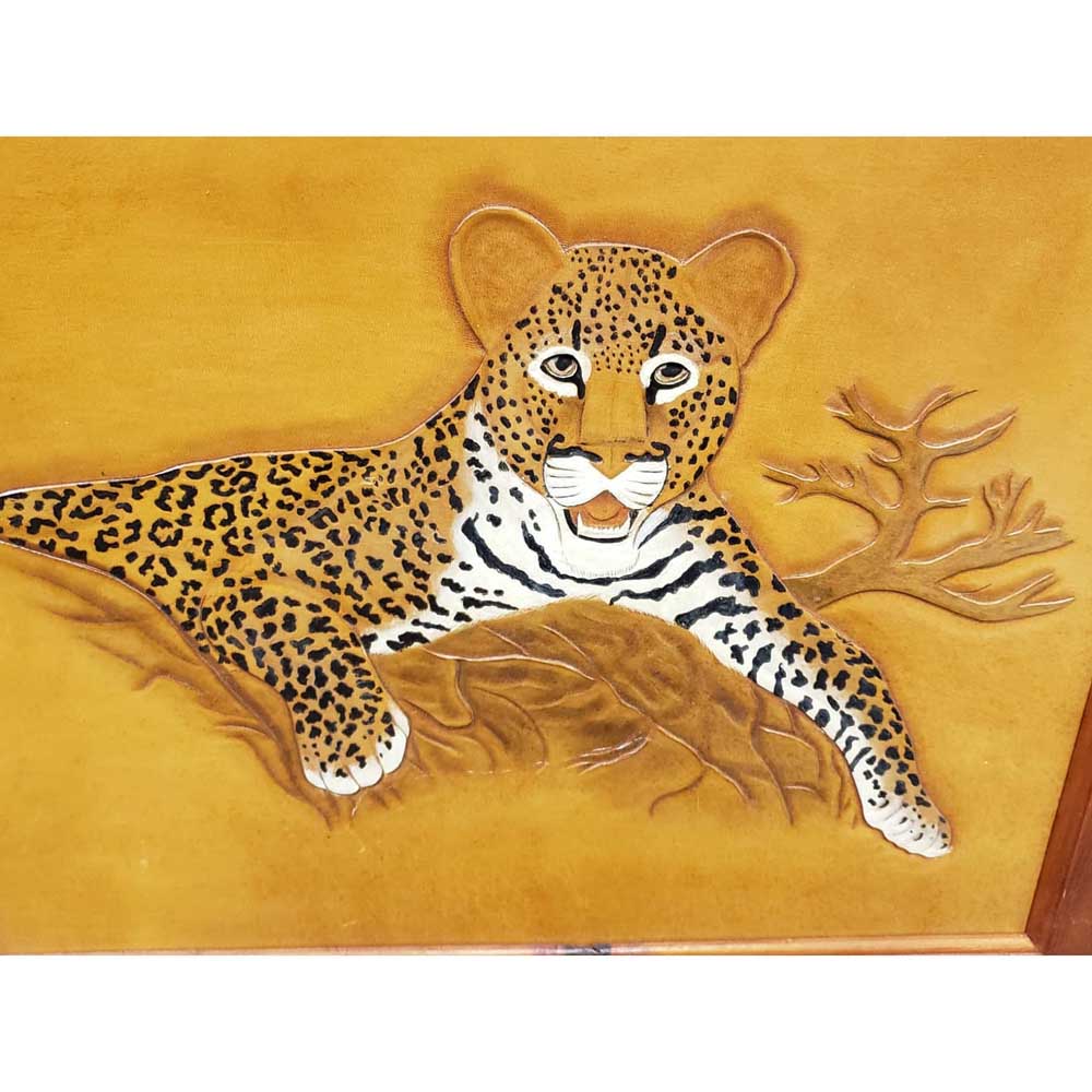 Vintage Mid-Century Leopard Painting Art
