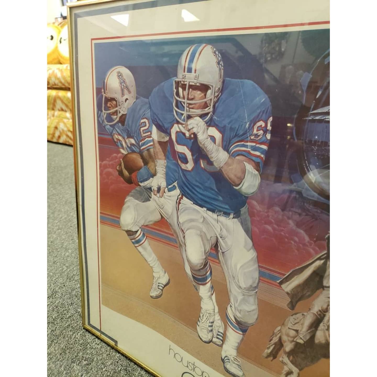 Vintage 1983 Houston Oilers Football Poster