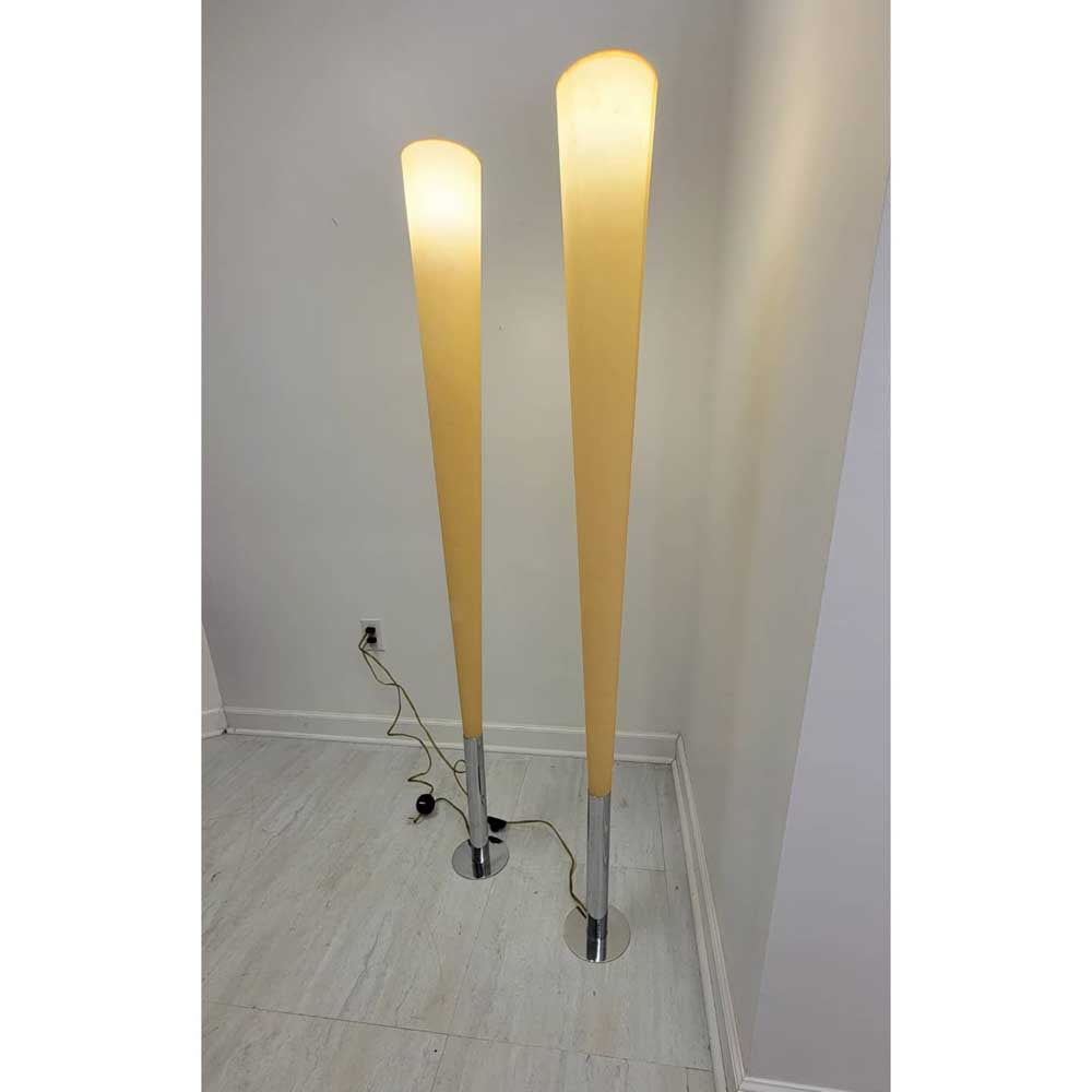 Pair of  Modernist Torch-Style Floor Lamps