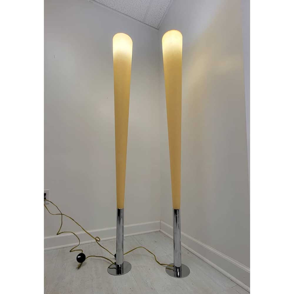 Pair of  Modernist Torch-Style Floor Lamps