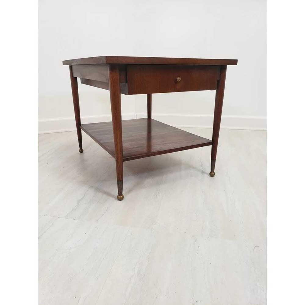 Mid-Century Walnut 1 Drawer End / Side Table