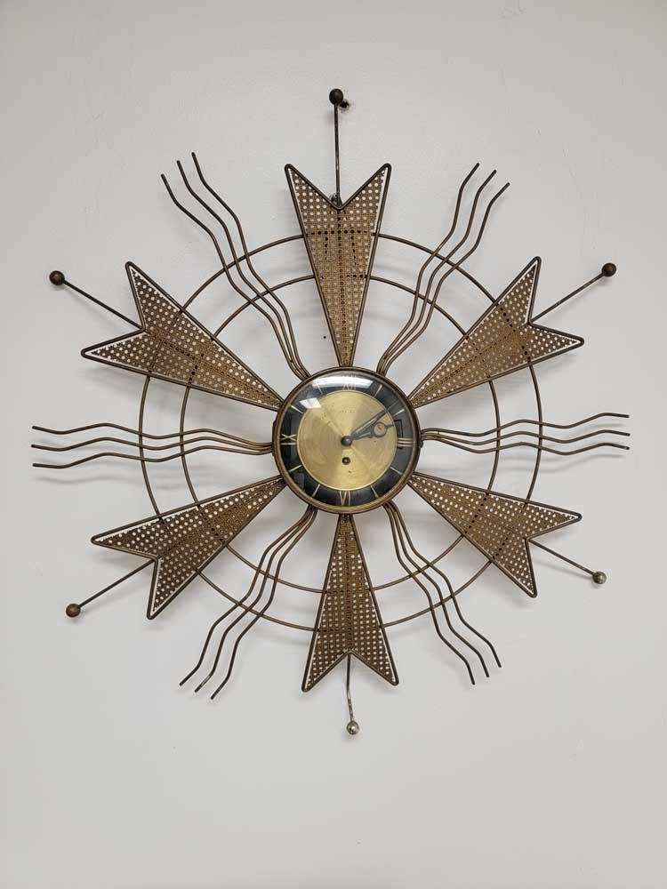 Mid-Century Welby Atomic Starburst Sunburst Clock
