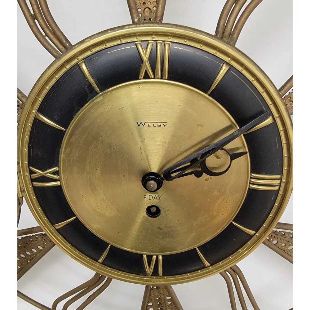 Mid-Century Welby Atomic Starburst Sunburst Clock