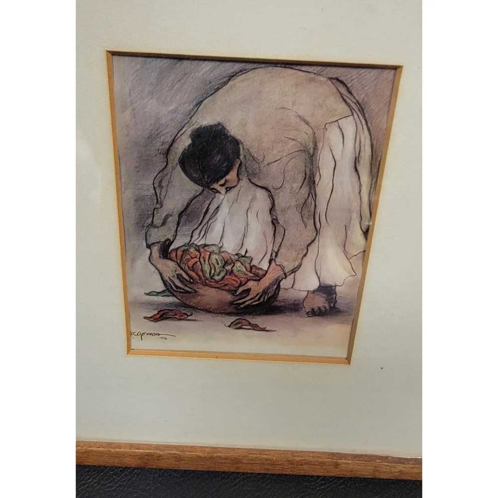 R.C. Gorman 1976 "Woman With Chiles" Framed Print