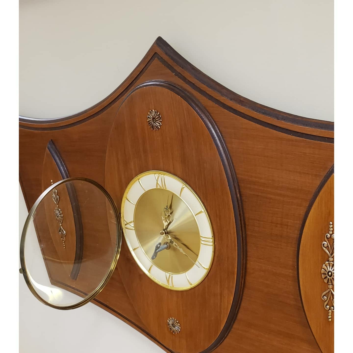 Mid-Century 1963 Walnut Wall Clock by Empire Art Products