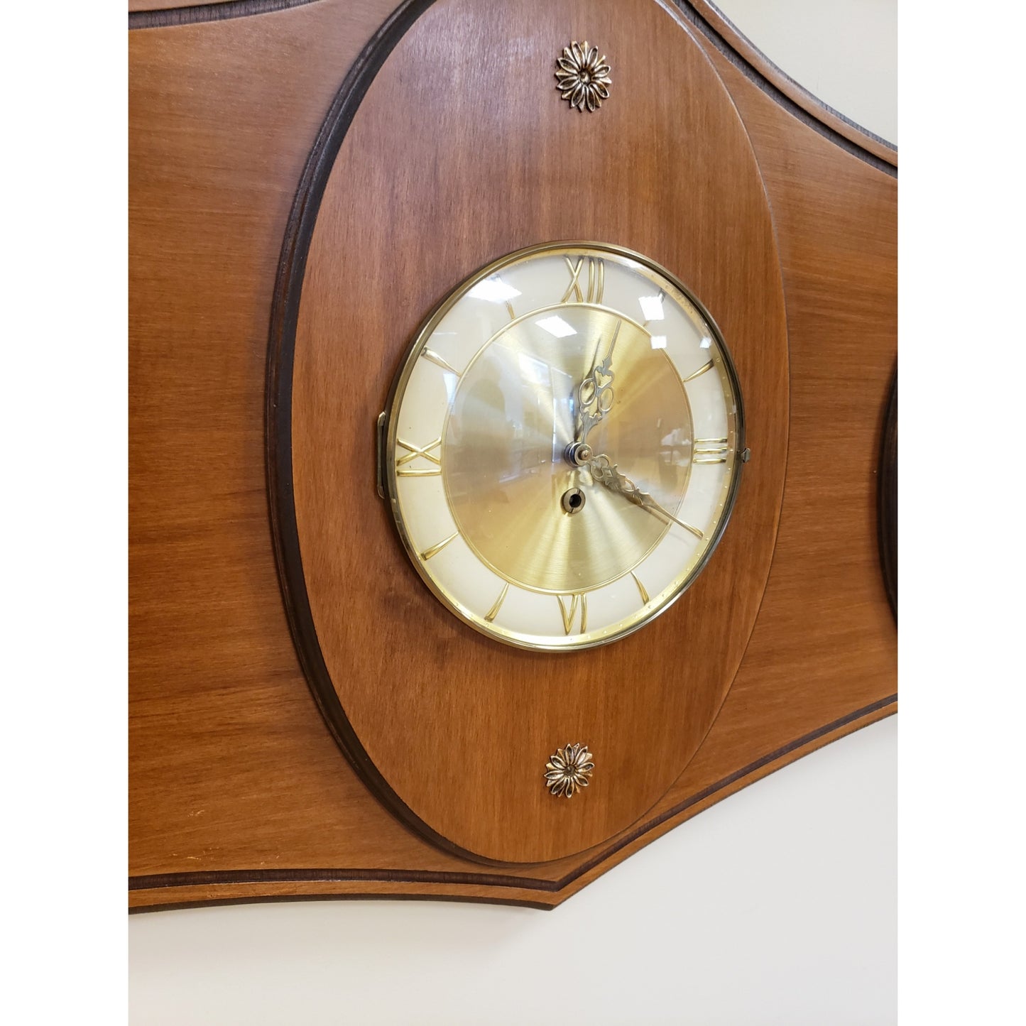 Mid-Century 1963 Walnut Wall Clock by Empire Art Products